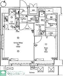グランヴァン板橋本町 10階1LDKの間取り