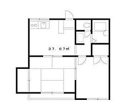 エステートハスネ 2階2DKの間取り