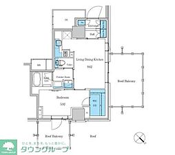 パークアクシス滝野川ラ　ブリーズ 16階1LDKの間取り