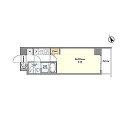 アルファコート常盤台2 3階1Kの間取り