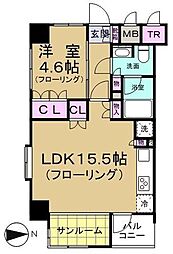 プライムアーバン池袋 12階1LDKの間取り