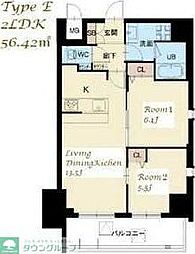 スプランディッド大山 14階2LDKの間取り