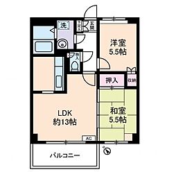 ミルキーウェイ 3階2LDKの間取り