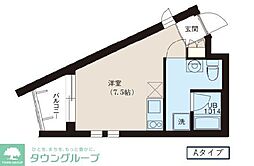 レピュア十条レジデンス 3階ワンルームの間取り