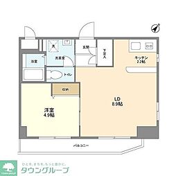 ＫＤＸレジデンス小豆沢 2階1LDKの間取り