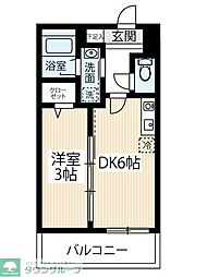 ＡＲＣＯＢＡＬＥＮＯ　ＳＨＩＮＩＴＡＢＡＳＨＩ 4階1DKの間取り