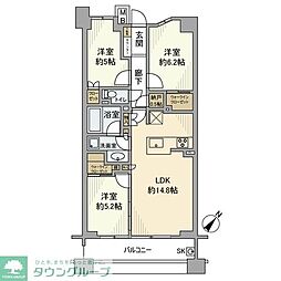 オーベル志村城山 5階3LDKの間取り