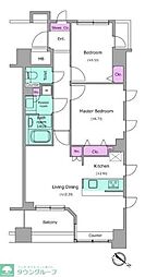レジディアタワー上池袋（タワー棟） 4階2LDKの間取り