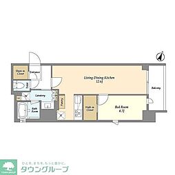 シーズンフラッツ東十条 11階1LDKの間取り