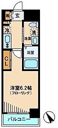JR山手線 池袋駅 徒歩11分の賃貸マンション 6階1Kの間取り