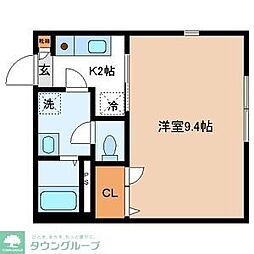 Maison Wagatuma 2階1Kの間取り