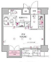 ベルシード王子 6階1Kの間取り