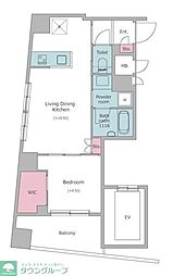 クレヴィアリグゼ西巣鴨 2階1LDKの間取り