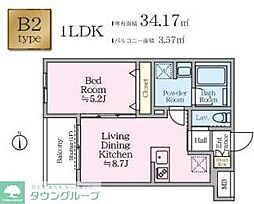 アイルグランデ赤羽 502 5階1LDKの間取り
