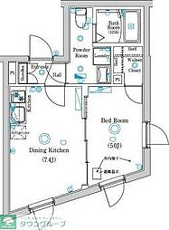 Raffistar大山金井町 1DKの間取図画像
