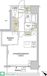ザ・パークハビオ江古田 1LDKの間取図画像