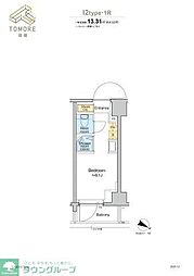 TOMORE田端 ワンルームの間取図画像