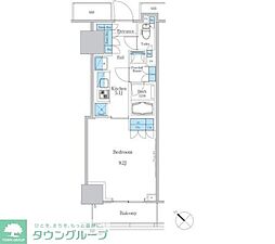 パークアクシス滝野川ラブリーズ 1Kの間取図画像
