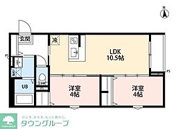 robot home 西台(ロボットホーム ニシダイ) 2LDKの間取図画像