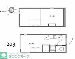 ブリスガーデン ワンルームの間取図画像