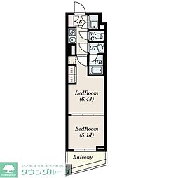 S-FORT中板橋 1DKの間取図画像