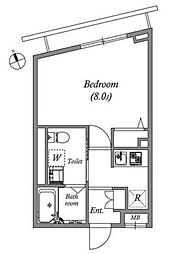 PASEO東武練馬 1Kの間取図画像