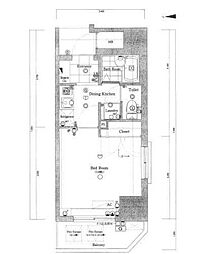 エクシム板橋区役所前 1Kの間取図画像