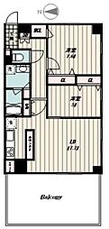 ライズ若木通り 2LDKの間取図画像