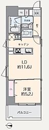 ライズ若木通り 1LDKの間取図画像