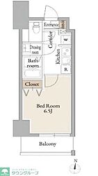 JR東海道本線 平塚駅 徒歩7分の賃貸マンション 6階1Kの間取り