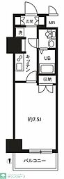 ステラ平塚 7階1Kの間取り