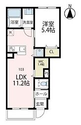 JR東海道本線 平塚駅 バス34分 大神下車 徒歩2分の賃貸アパート 1階1LDKの間取り