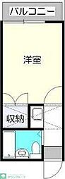 サザンテラス 1Kの間取図画像
