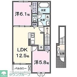 サンリット・ガーデン 2LDKの間取図画像