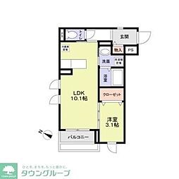 Contrail湘南 1LDKの間取図画像