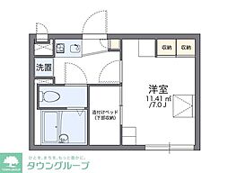 レオパレス佳 1Kの間取図画像