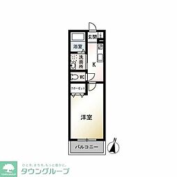 モアナ茅ヶ崎 1Kの間取図画像