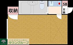 レジデンス平塚 1Kの間取図画像