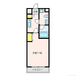 サザンクロス 1Kの間取図画像