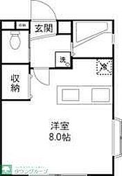 サザンコート茅ヶ崎 1Kの間取図画像