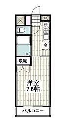 サンアイランド 1Kの間取図画像