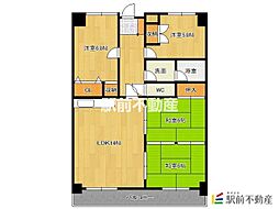 筑紫野スカイマンション 502 4LDKの間取り