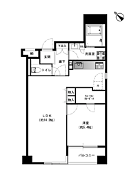 コスモ川崎シティウィング 1LDKの間取図画像