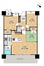 エイルマンション福岡東II 3LDKの間取り