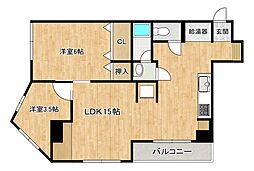 ハイネス1980マンション 2SDKの間取図画像