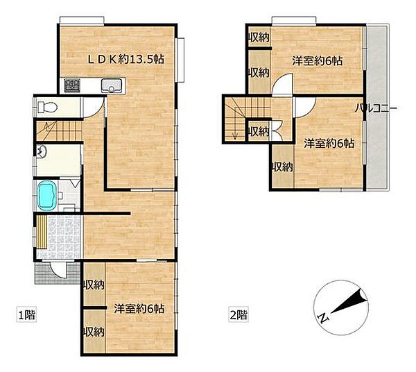 【間取図】3LDKの純和風な雰囲気の住宅です。