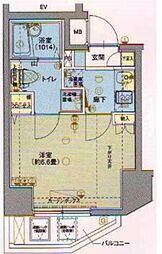 京急本線 京急川崎駅 徒歩9分の賃貸マンション 4階1Kの間取り