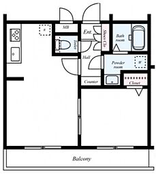 都営浅草線 西馬込駅 徒歩8分の賃貸マンション 3階1LDKの間取り