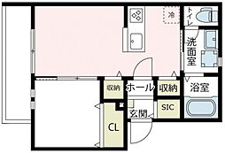 JR鶴見線 安善駅 徒歩9分の賃貸アパート 2階1LDKの間取り