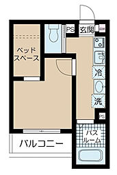 京急本線 平和島駅 徒歩5分の賃貸アパート 3階1Kの間取り